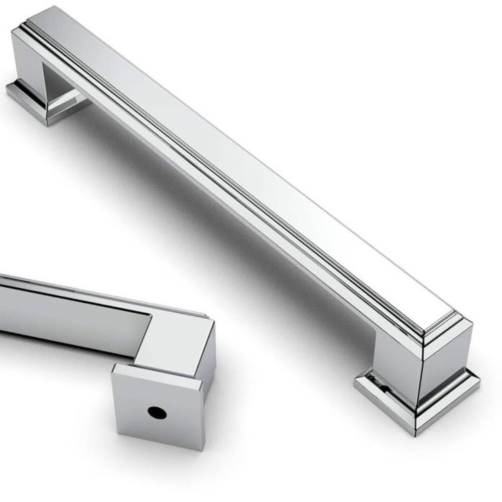 6pcs Polished Chrome Kitchen Cabinet Handles Cabinet Pull